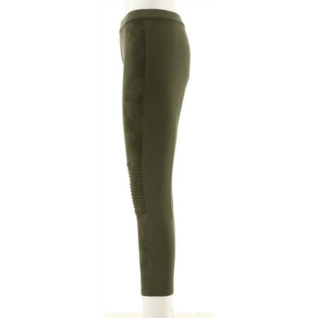 Halston Petite Faux Suede Motorcycle Leggings A296753 Halston Petite Faux Suede Motorcycle Leggings A296753